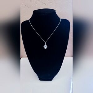 Blue topaz heart pendant